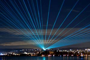 22 Laser Beams Over Lake Constance 2012